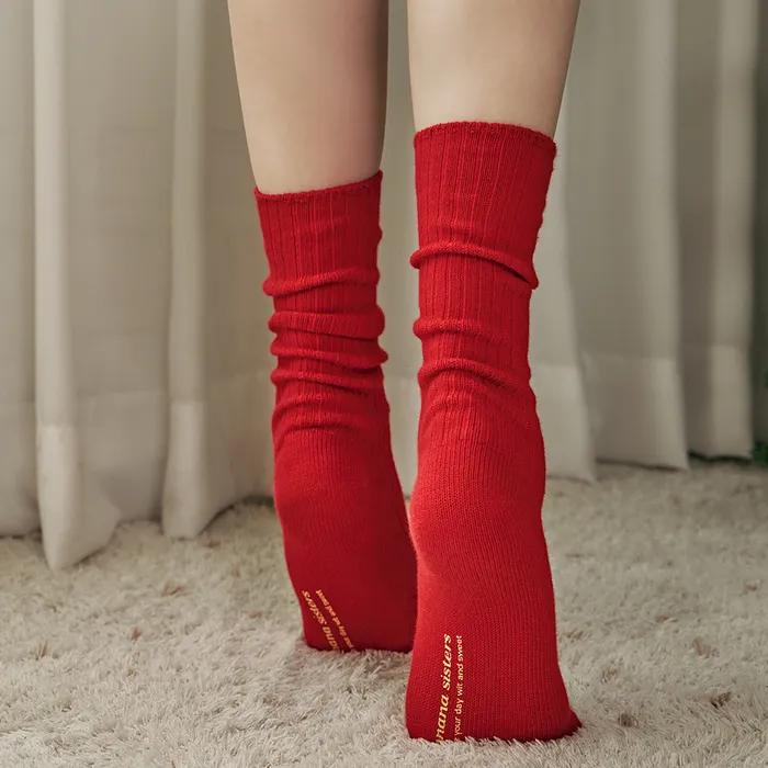 [3SET] Roll Roll Solid Ribbed Socks 5 Colors