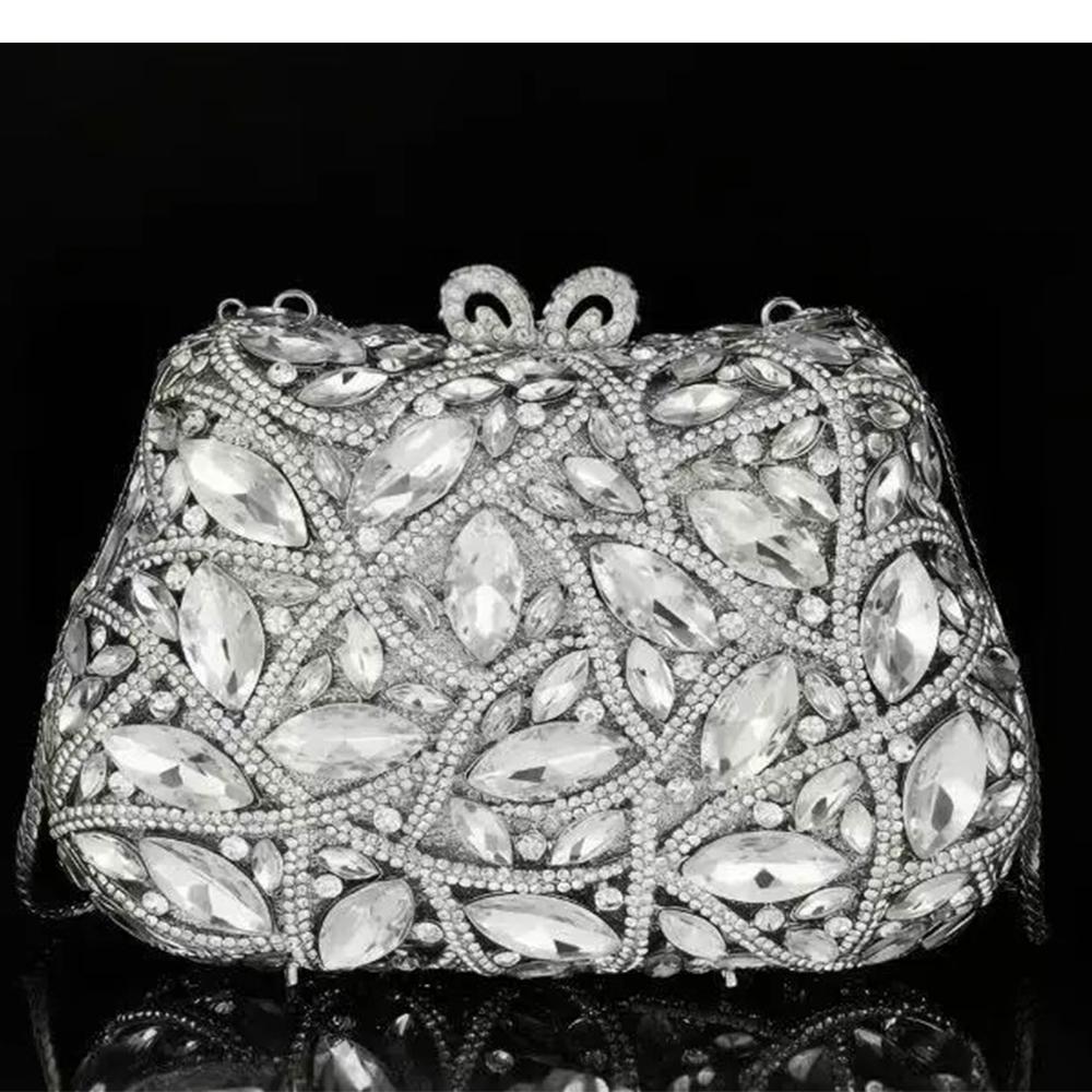 Navy Blue Large Diamond Evening Clutch Luxury Crystal Weddingg Party Purse Women Prom Minaudiere PhoneClutch Rhinestone Handbag