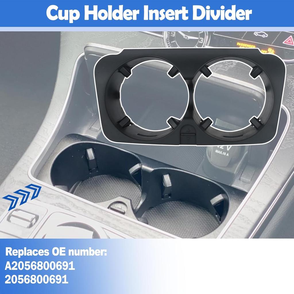 Center Console Cup Holder Ert Compatible With 2015- Mercedes-Benz C180 C200 C250 C300 C350 C400 C43 C450 C63 Replaces 2056800691