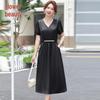 Elegantes A-Linien-Midikleid für Damen mit V-Ausschnitt