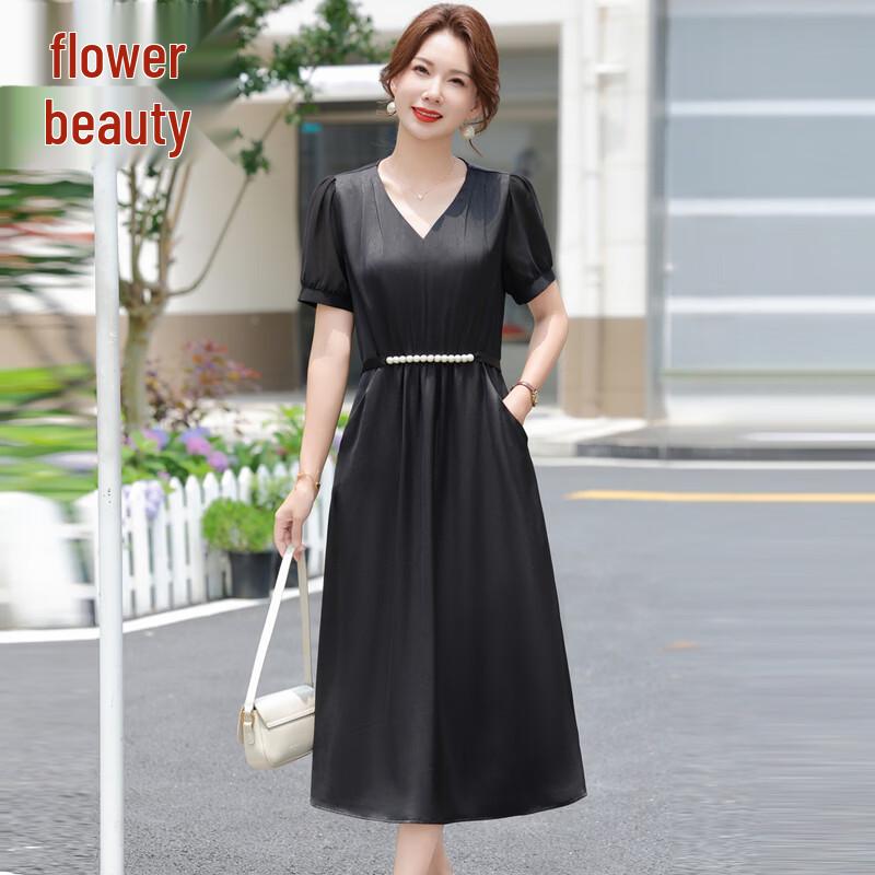 Elegantes A-Linien-Midikleid für Damen mit V-Ausschnitt