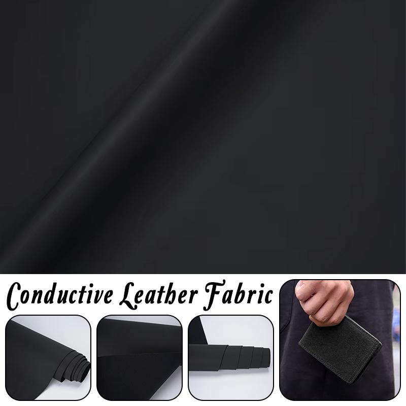 1M Conductive Leather Fabric Anti-static Functional Fabric DIY Sewing Clothes Security Machine Car Accessories For Touch Gloves