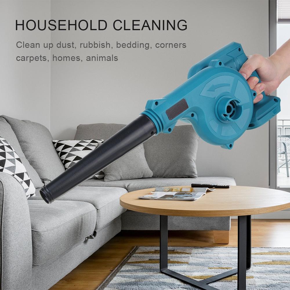 2 In 1 For 18V Battery 1500W 19000R/Min 288VF Cordless Air Blower Suction & Blowing Cleaner Electric Leaf Dust Collector