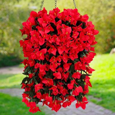 2pcs Fleurs Artificielles Suspendues Bougainvillier, 55cm Vignes Retombantes en Soie Avec Pétales et Feuilles Réalistes Pour Balcon Extérieur