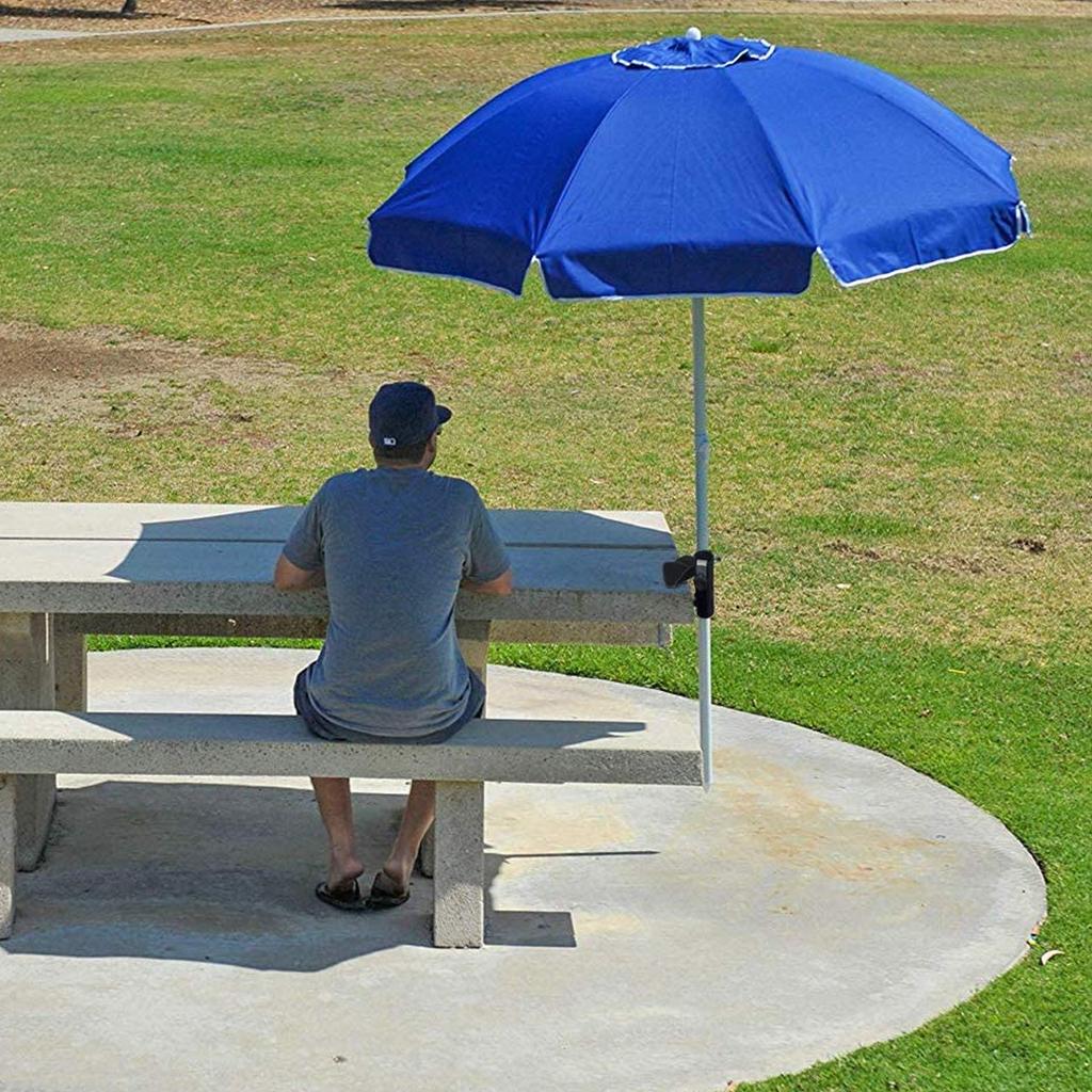 Suporte para Guarda-sol Fixador de Praia Cremalheira Grampo para Varanda Deck Metal Pátio Suporte Externo Peças Pátio Clipe Fixo Preto