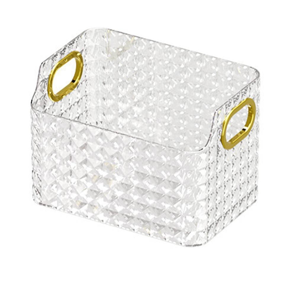

Desk Storage ABS Small Organizer Bin Clear PET Cabinet Storage Bin Luxurious Multipurpose Fridge Organizer Bin Bathroom