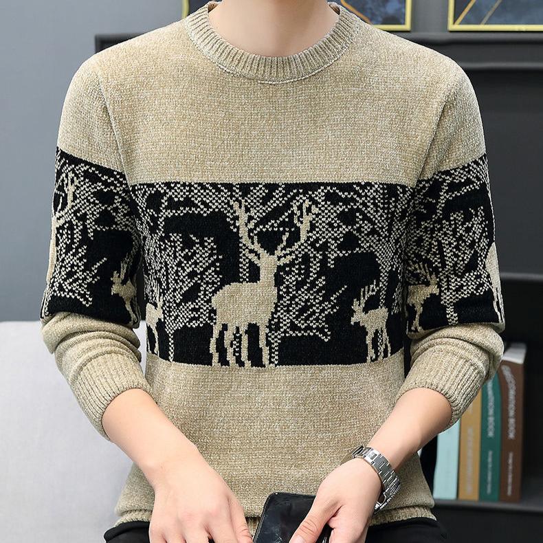 Herren Herbst und Winter Mode Casual Pullover Langarm Übergroßen Strickpullover Männer Weihnachten Pullover