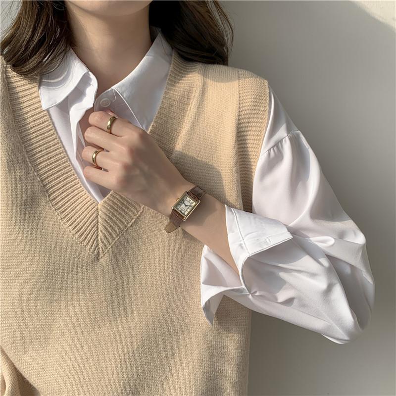 Loose Casual V Neck Sleeveless Pullover Vest Women Knit Waistcoat Sweater Spring Autumn Layering Top