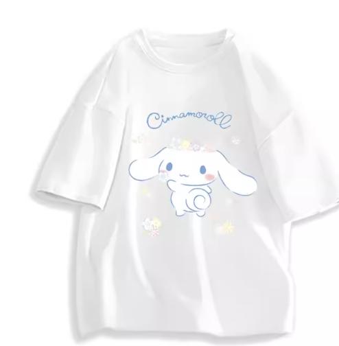 2026 New Fashion RoundNeck ShortSleeve TShirt Spring Summer Sanrio Cinnamoroll Women TShirt Cute Top Clothing