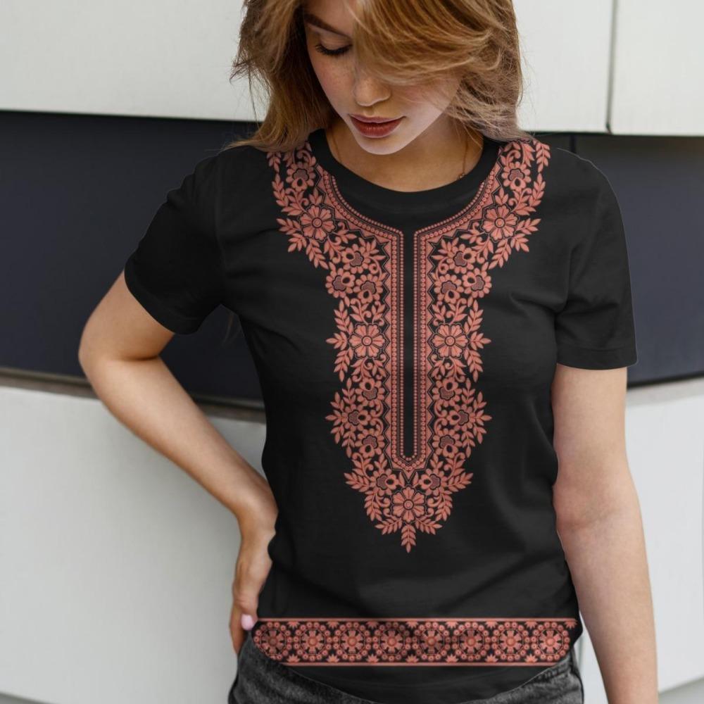 Women Boho Tribal Print Pattern Bohemian Style Vintage Full Sublimation Shirt