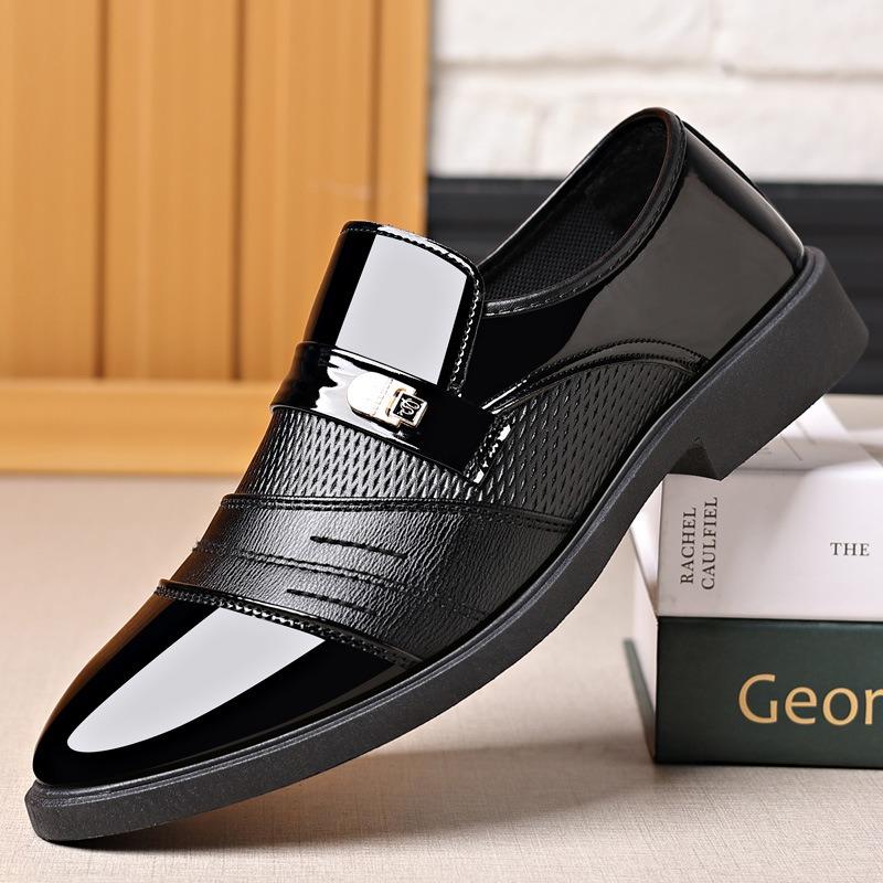 Men's Genuine Cowhide Slip-on Loafers, Mirror Finish, Comfort Lightweight Versatile Casual Shoes