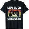 Level 21 Unlocked Funny Video Gamer 21st Birthday T-Shirt