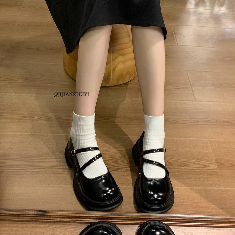 JK braune runde Kopfplattform kleine Lederschuhe Damen 2025 neu Frühling Retro Britischer Stil Japanische Mary Jane Einzelschuhe Damen
