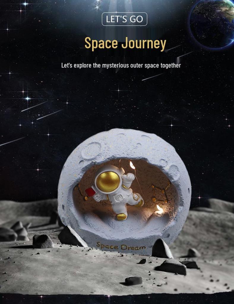 Cute Astronaut Night Light: Eye-Protective Bedroom Lamp for Girls, Kids, Spaceman Sleep & Desk Light, Gift Idea