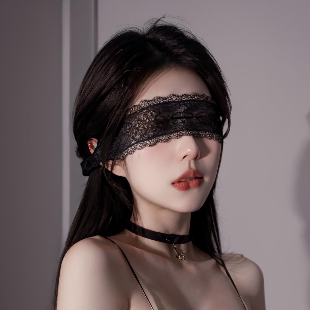 Lace Sleep Mask With Black Lace Edge And Hollow Out Design Suitable For Women