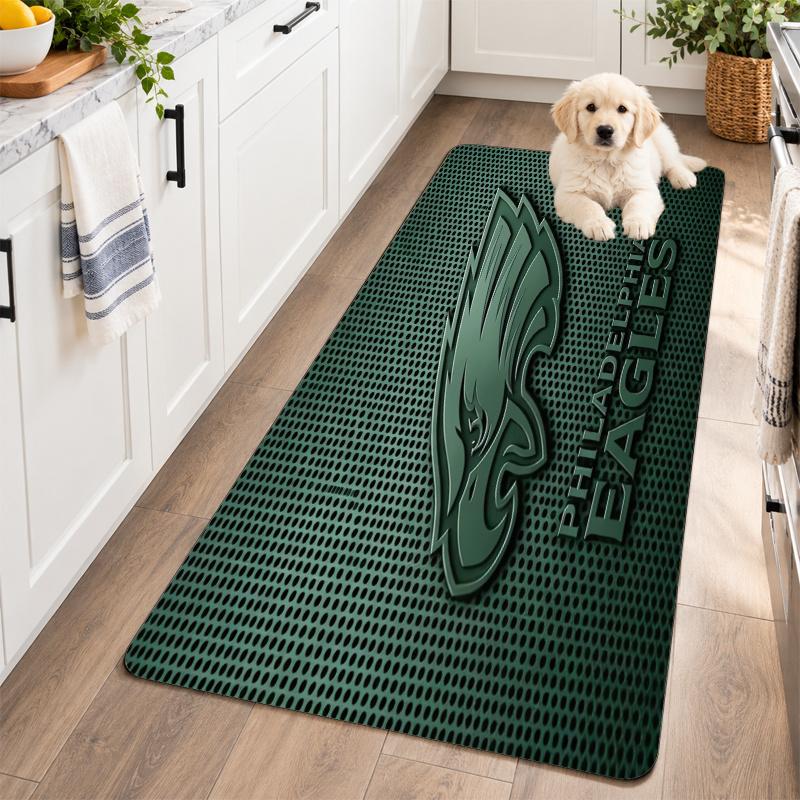 Flannel Kitchen Mat Philadelphia Eagles Soft Area Rug Non Slip Floor Carpet Home Decoration