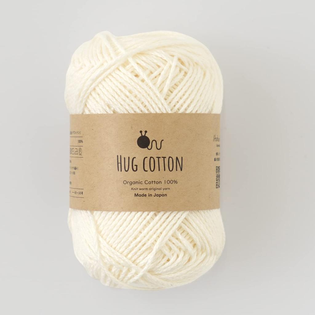 Hug Cotton Wool Medium 30g Made In Set of Natural Yarn, Weight, (approx. 84m), 100% Cotton, Japan, 5,