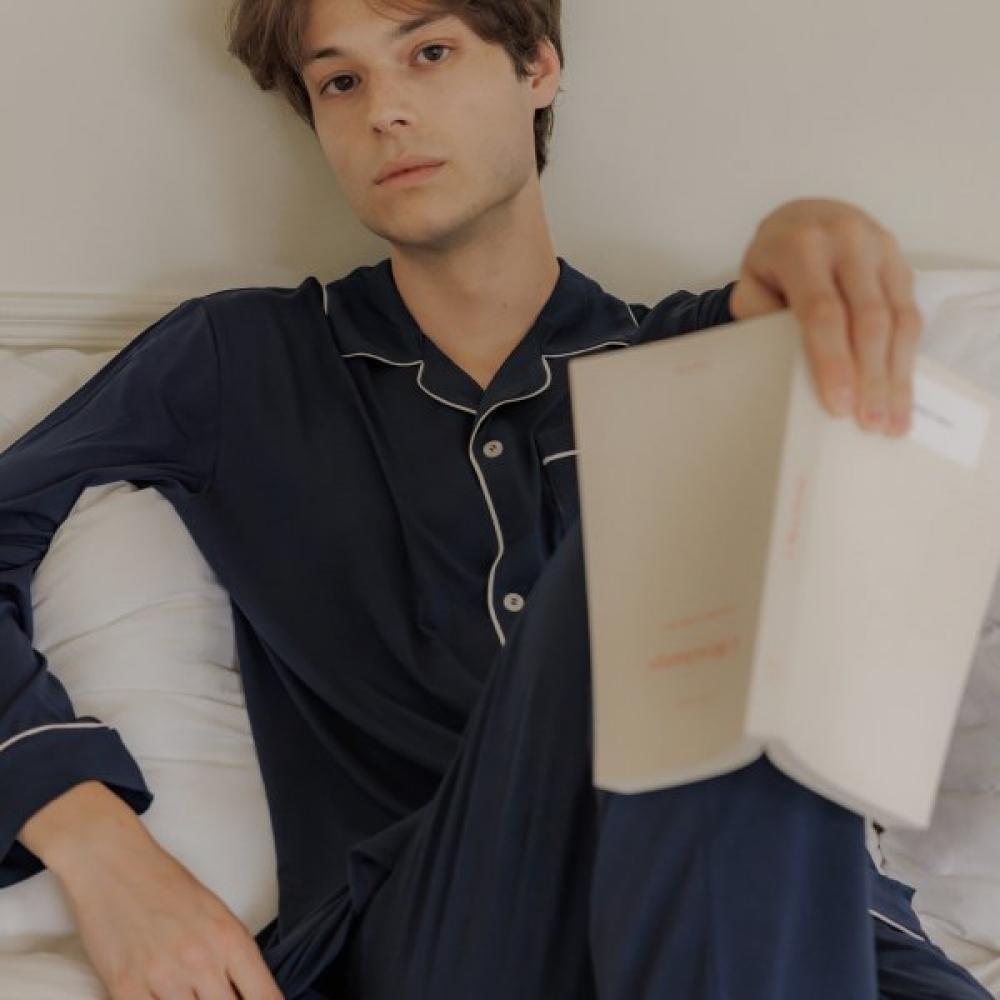 

Frenchiel Men S Pajama Micro Modal Midnight Fmpj061l L