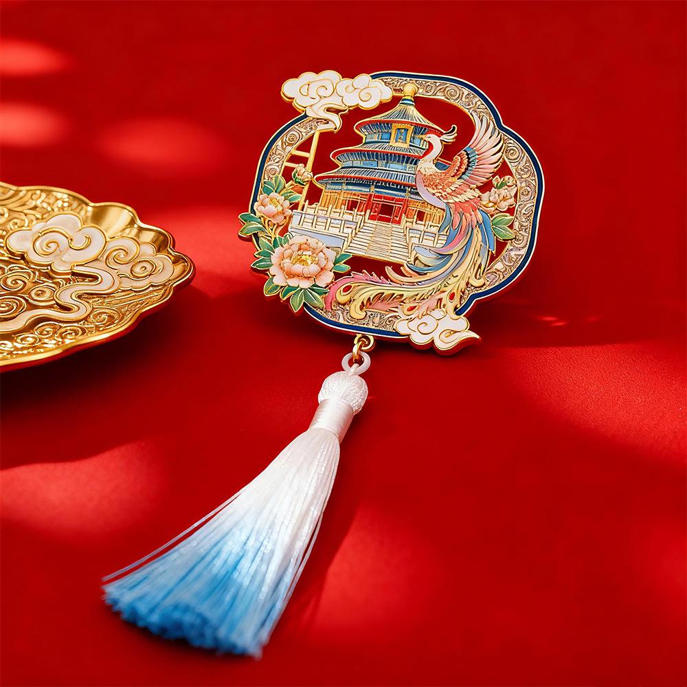 

Beijing merchandise Forbidden City metal refrigerator stickers Chinese city travel souvenirs gifts phoenix tassel magnet strong suction