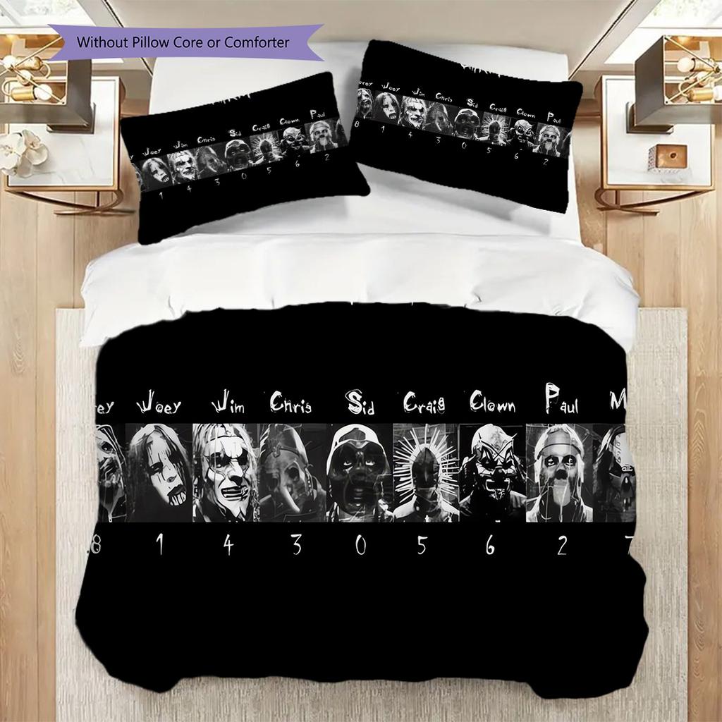 Metal Bands Dark Artistry Bedding (1 * duvet cover + 2 * pillowcase, without core) 2D Flat Bedding set Duvet cover and pillowcase Soft and comfortable
