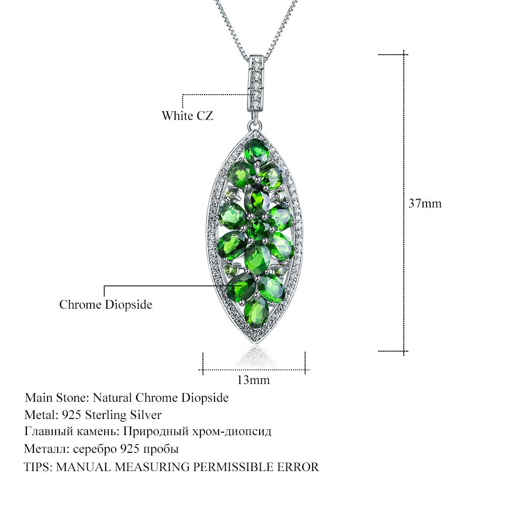 Gb 5 .45ct Natural Chrome Diopside Pendant 100 %925 Sterling Sliver Marquise Vintage Necklace For Women Fine Jewelry