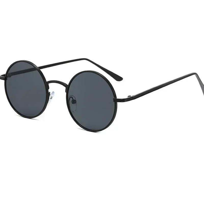 New Gold Round Metal Frame Sunglasses Men Retro Summer Style Women Red Lens Sun Glasses Unisex Yellow Pink Black