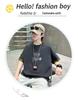 Trendy Spring/Summer 2026 Boys' Short-Sleeve T-Shirt - Cool Boy Personality for Middle and Big Kids