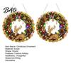 Holiday Gift for Friends 2Pcs Pearl Diamond Christmas Ornament Set, 2D Acrylic Glitter Hanging Ornaments Decor with Ribbon, Festive Tree Pendant Party