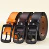 Womens Genuine Leather Belt With Square Pin Buckle Slim 2.8cm Width Retro Minimalist Waistband Jeans Office Wear