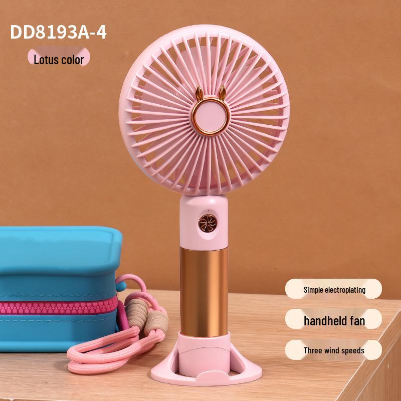 Portable 3-Speed USB Charging Desktop Fan & Phone Holder Color Box + USB Charging Cable