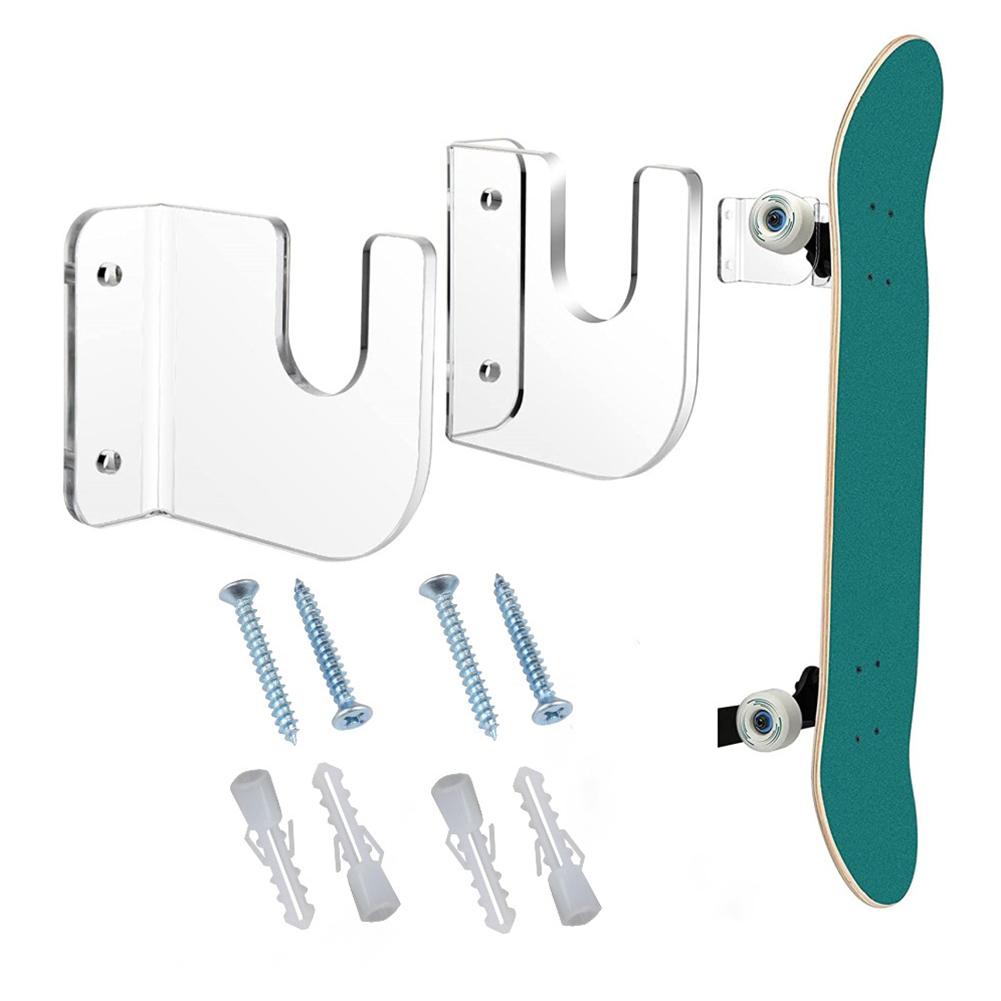 2-3Pairs Skateboard Display Rack Acrylic Skateboard Storage Bracket Decoration Easy Install Non-slip for Bedroom Store Office