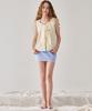 Ronron Torchon Lace Check Mini Skirt Soft Blue