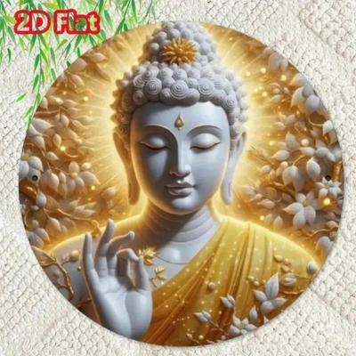 Metal Wall Art Vintage Buddha Round Sign Door Hanging Rustic Home Decor Entryway Garden Party