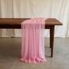 Nordic Wedding Voile Table Runner: Solid Chiffon Crepe Decoration for Dining and Parties
