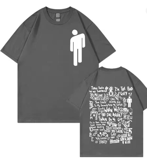 When We All Fall Asleep Where Do We Go Graphic T Shirts 2024 New Album Double Sided Print TShirt Unisex Fashion Retro TShirts