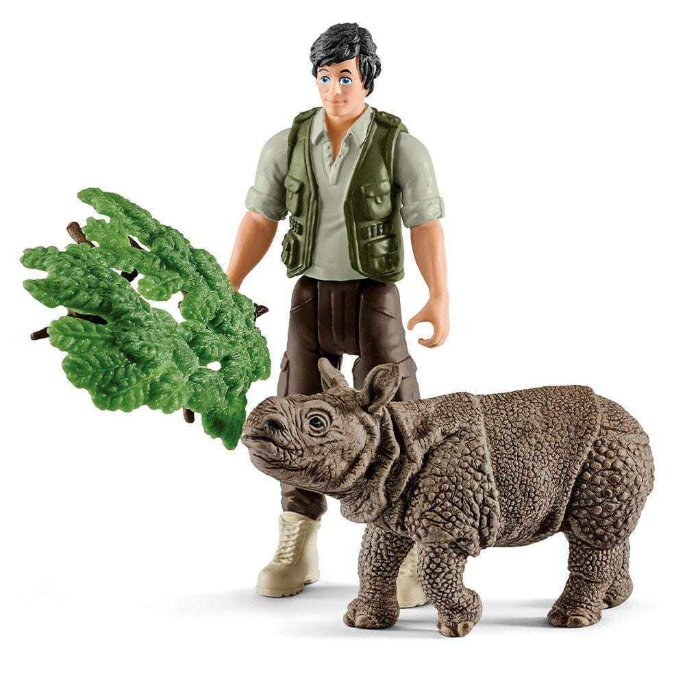 Schleich Wildlife Ranger and Indian Rhinoceros Starter Set Figure 42428