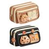 New Stationery Set Cute Capybara Pen Bag Large Capacity Pencil Case Multifunctional Pen Case for Student Hand-held Pencil Pouch