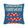 Cuadros Decorations Sardines Nordic Pillow Case  Soft Pillow Cover For Living Room Sofa Kawaii Pillowcases
