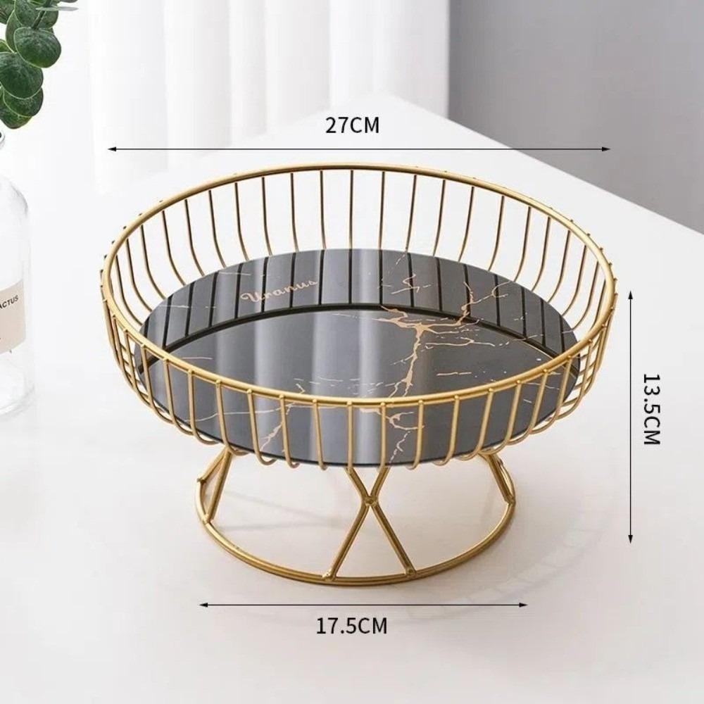 New European Luxury Fruit Cake Tray Creative Design Large Round Fruit Basket Snack Display Dessert Stand Home Decor