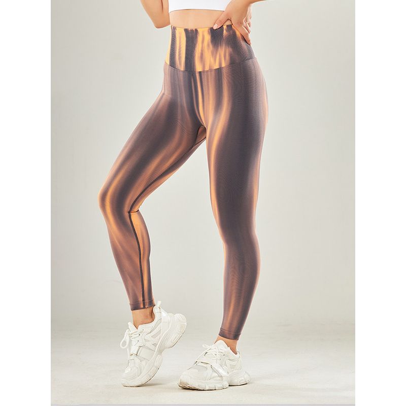 Fashion Tie-Dyed Abdominal-Shaping High Waist Outer Wear Autumn Fitness Pants