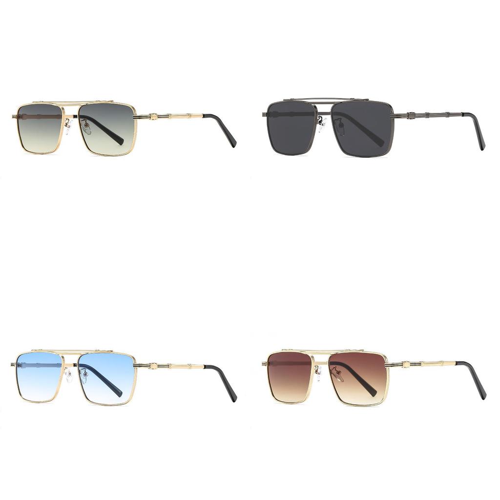 Metal Double Beam Sunglasses For Men Women Uv400 Antiglare Driving Outdoor Fashion