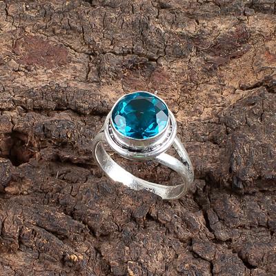 Gemma Apatite Blu Gioielli in Argento Sterling 925 Anello Fatto a Mano Regalo Per Donne RR-11-12