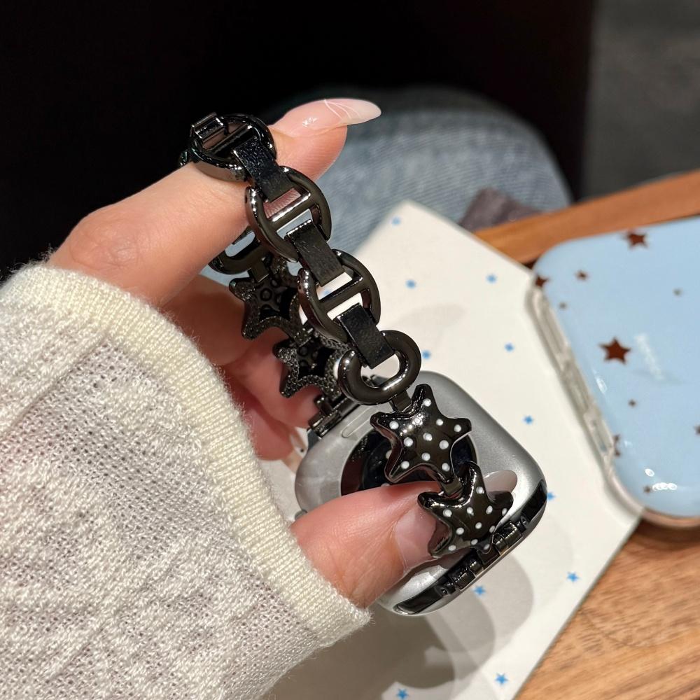 Cute Star Metal Chain Band for Apple Watch Series 1‑11 SE Ultra 38‑49mm Women Wrist Strap
