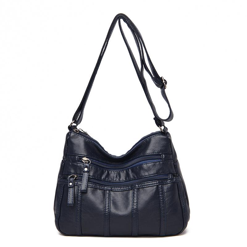 Women's Lightweight Soft PU Leather Multi-Pocket Crossbody Shoulder Bag – Ideal for Mothers