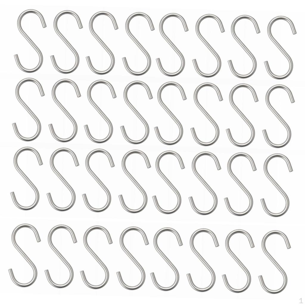 50Pcs S Shaped Hook Hanger Storage Rack Multifunction Sausage Bacon for Wardrobe Kitchen