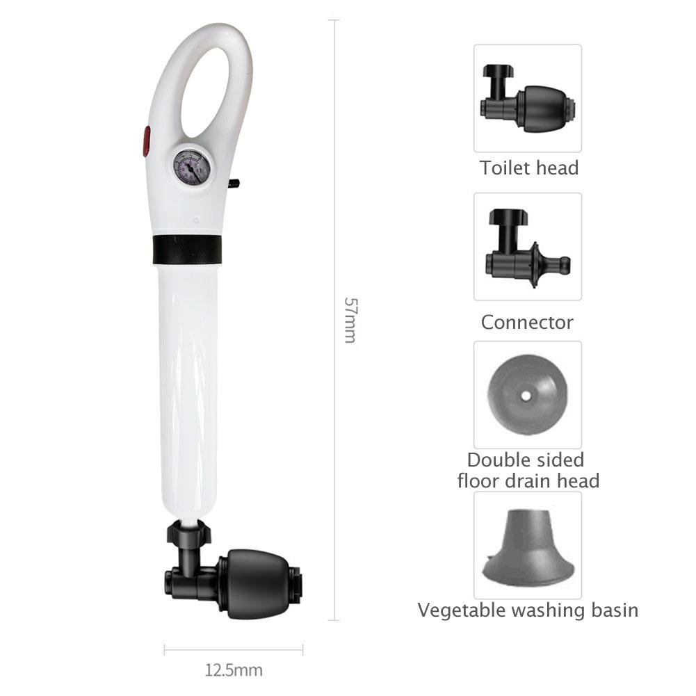 

Drain Clog Remover Tool Manual Toilet Plunger Powerful Pneumatic Dredge Equipment Air Drain Blaster Unblocker Clogged Sink Pipe белый