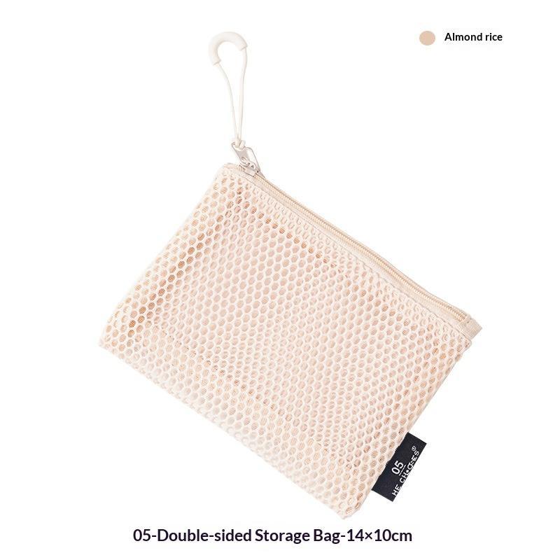 Breathable Mesh Cosmetic Storage Pouch Smooth Zipper Portable Makeup Organizer for Student Dorm Travel Use