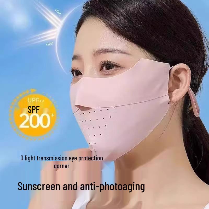 Dámská vysoce kvalitní 3D maska proti slunci z ledového hedvábí s UV ochranou