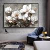Abstract Flowers Wall Art Poster White Pink Lily Retro Floral Canvas Painting Modern Flower Art Print Home Room Decor