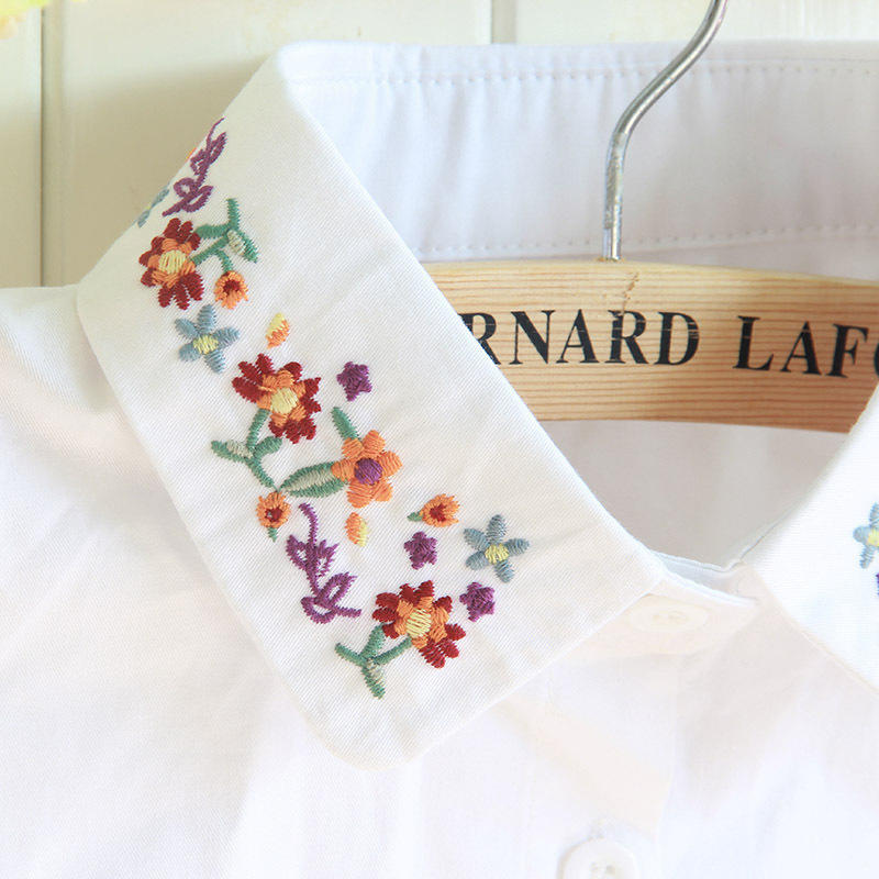Cotton Embroidered Fake Collar Shirt Women'S Thick Shirt Type Fake Collar Fake Collar